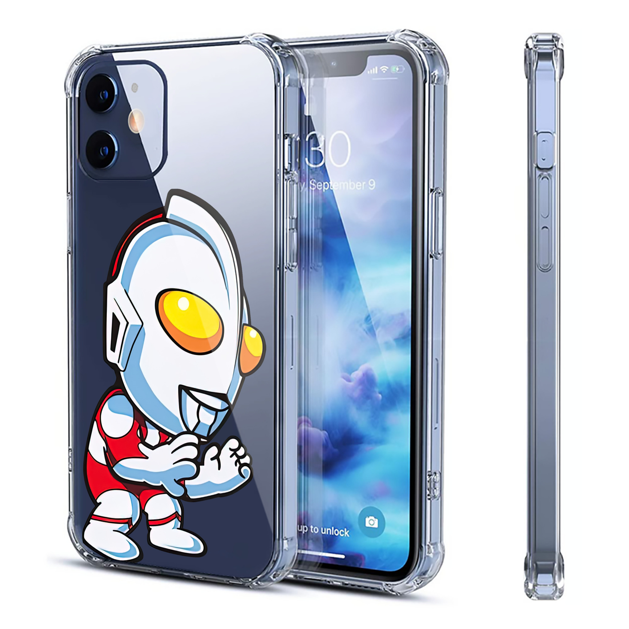 （画像用） ウルトラマン Ultraman 【iPhone 12シリーズ対応】透明スマホケース（クリアソフトケース）